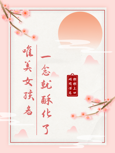 宝宝起名命理古风粉色小红书封面 模板ID:23358
