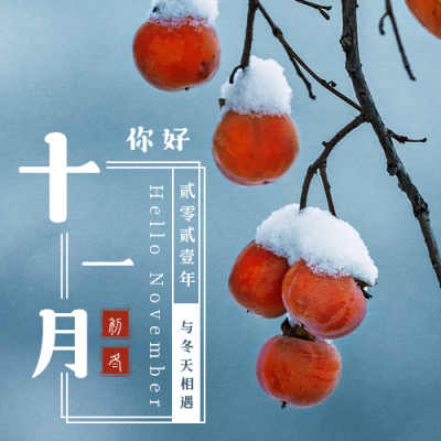 十一月你好月初问候实景公众号次图 模板ID:23756