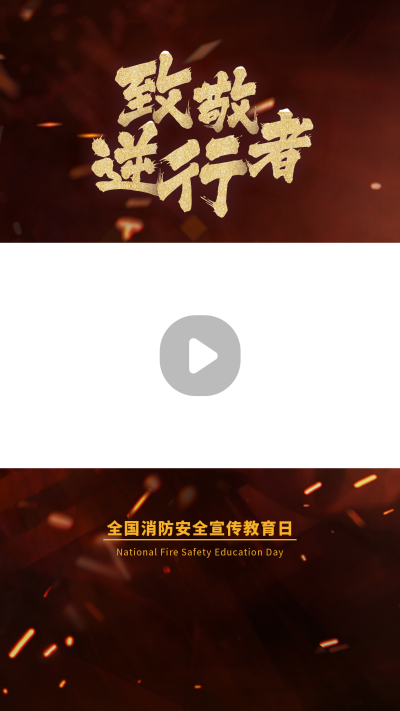 致敬消防员灭火逆行者简约大气视频边框 模板ID:24030