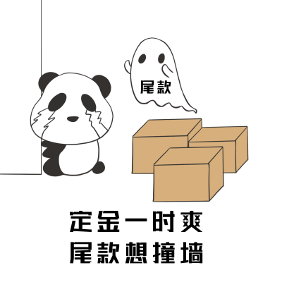 双十一购物熊猫可爱趣味表情包 模板ID：24103