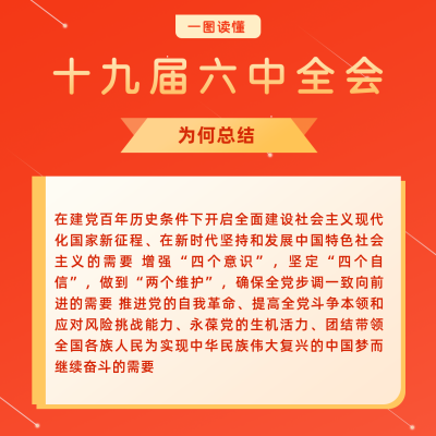 政务图读懂十九届六中全会宣传方形海报 模板ID：24320