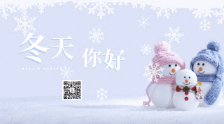 冬季雪景雪人实景下雪动态二维码 模板ID：24468