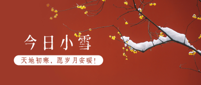 小雪大雪节气冬季中国风实景公众号首图 模板ID:24492