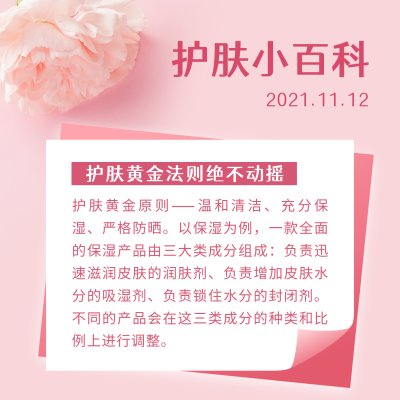 美容护肤护肤百科简约浪漫通用方形海报 模板ID：24578