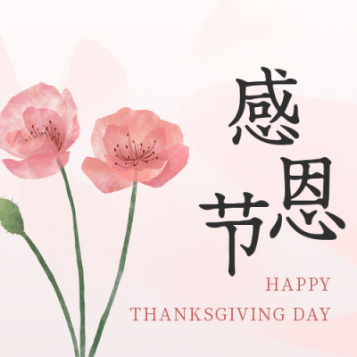 清新文艺感恩节祝福公众号封面次图 模板ID:24818