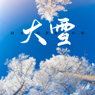 大雪小雪节气冬天雪景简约大气公众号次图 模板ID：25580