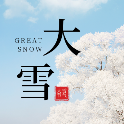 二十四节气大雪简约实景公众号次图 模板ID：25606