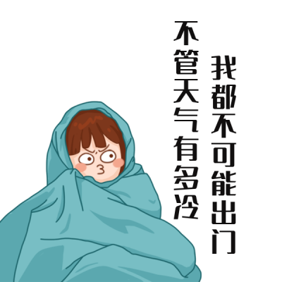 天气好冷不会出门趣味表情包 模板ID:25790