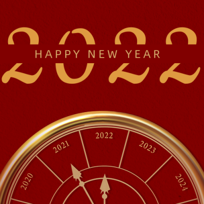 2022元旦跨年祝福时钟公众号次图 模板ID:26969