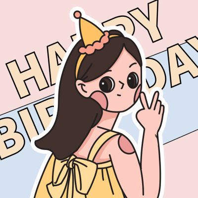 生日快乐小女孩趣味可爱头像 模板ID：27311