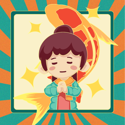 锦鲤附体幸运签祈祷趣味祈祷趣味头像 模板ID:27321