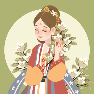 汉服美少女古典手绘头像 模板ID：27303