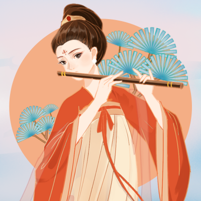 汉服美少女古典手绘头像 模板ID：27298