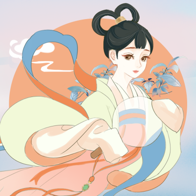 汉服美少女古典手绘头像 模板ID：27297
