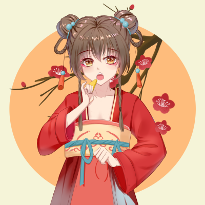 汉服美少女古典手绘头像 模板ID：27300