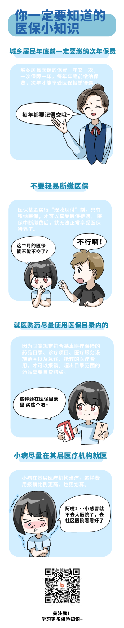 医保小知识科普指南手绘条漫 模板ID：27553