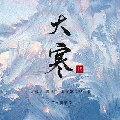 大寒节气简约实景方形海报 模板ID:27687