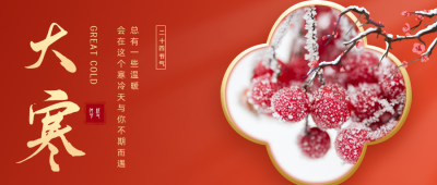 简约合成风大寒节气公众号首图 模板ID:27780