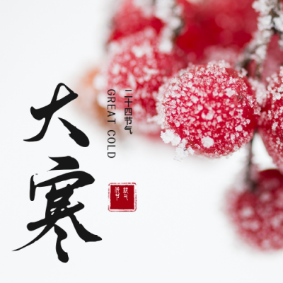 简约实景大寒节气祝福公众号次图 模板ID:27777