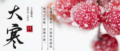 简约实景大寒节气祝福公众号首图 模板ID：27776