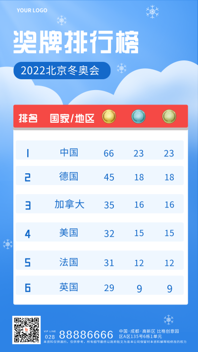 手绘奖牌榜单比赛运动宣传手机海报 模板ID:28173