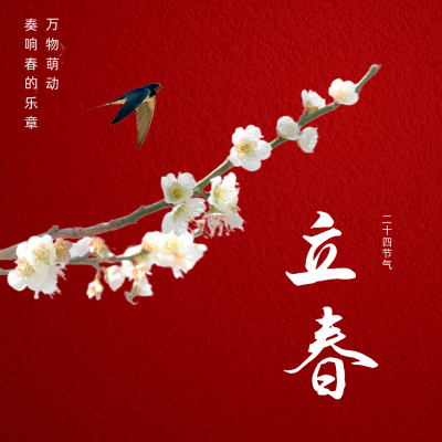 立春祝福方形海报 模板ID：28631