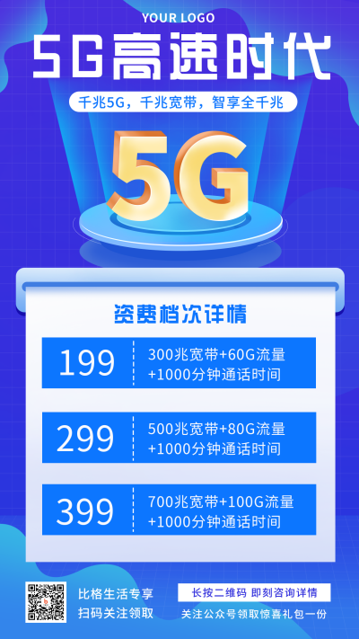 互联网五G时代科技手机海报 模板ID:29696