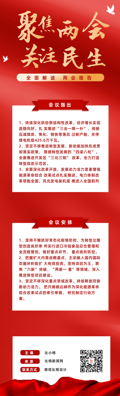 政务新闻精神融媒体宣传长图海报 模板ID：30170