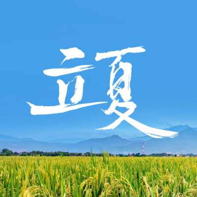 蓝色简约清新立夏节气公众号封面次图 模板ID：33263