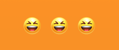 橙色开心emoji三连公众号封面首图 模板ID:33935