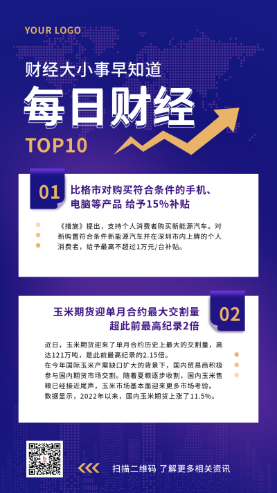财经资讯新闻消息独家盘点手机海报 模板ID:34672