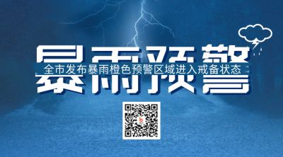 暴雨预警二维码 模板ID：34933