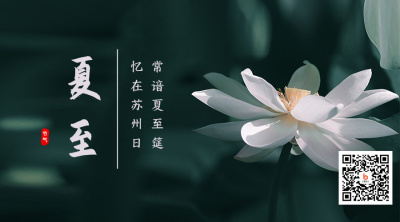 中国传统二十四节气夏至实景荷花二维码 模板ID:35642