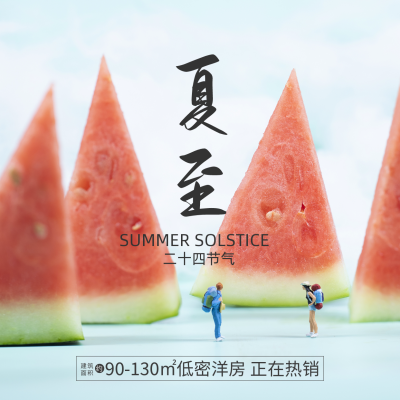 夏至房地产借势营销方形海报 模板ID：35613