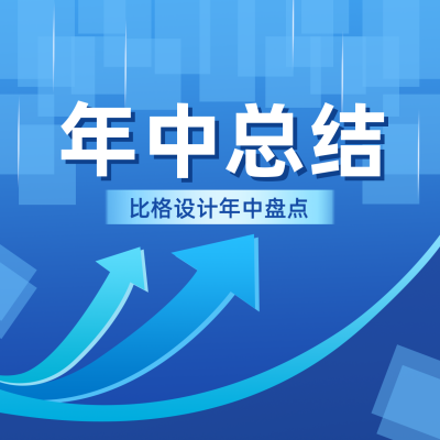 企业年中工作总结汇报方形海报 模板ID：35796