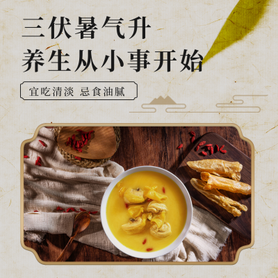 夏季三伏养生指南方形海报 模板ID：36230