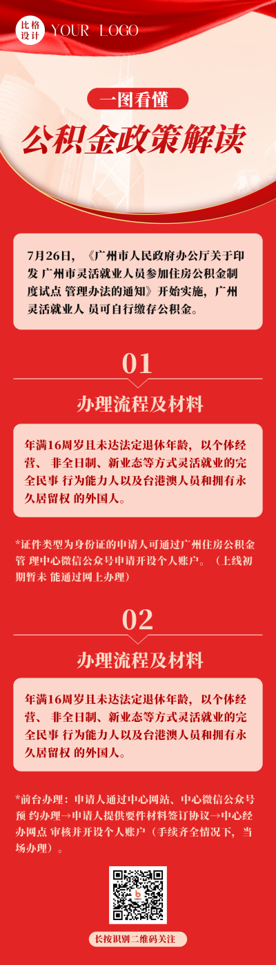 一图看懂公积金政策解读政务热点新闻长图海报 模板ID：36449