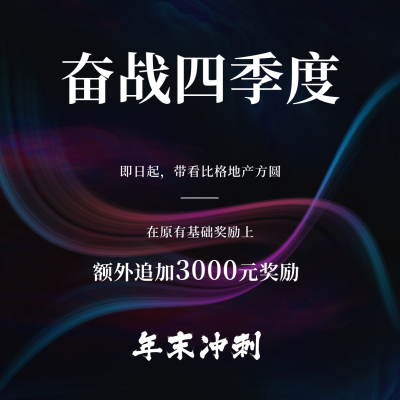 商务第四季度业绩冲刺励志方形海报 模板ID:39943