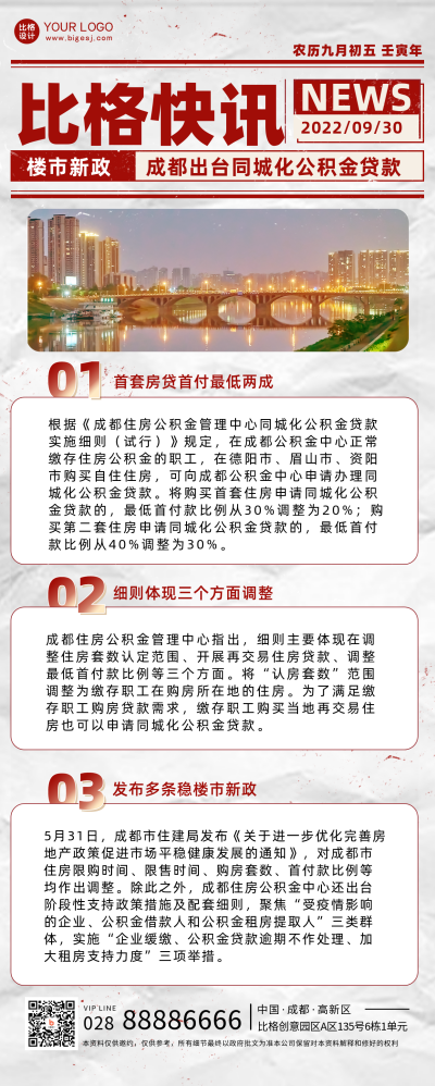 灰色简约实景商务风房地产快讯长图海报 模板ID:40510