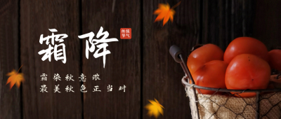 简约实景中国传统二十四节气霜降公众号封面首图 模板ID：40116