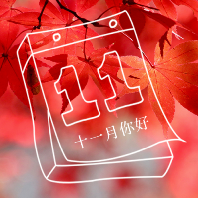 十一月枫叶问候语宣传封面次图 模板ID：40576