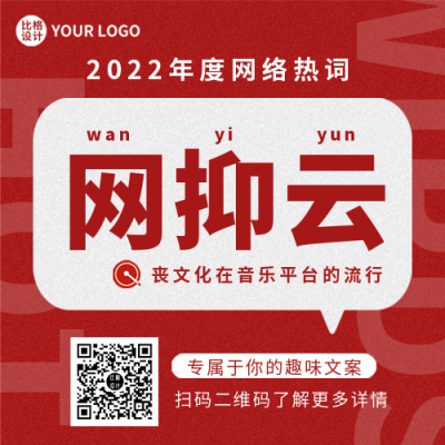 网络热词趣味宣传方形海报 模板ID：40832