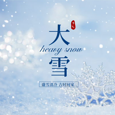 大雪节气方形海报 模板ID：42489