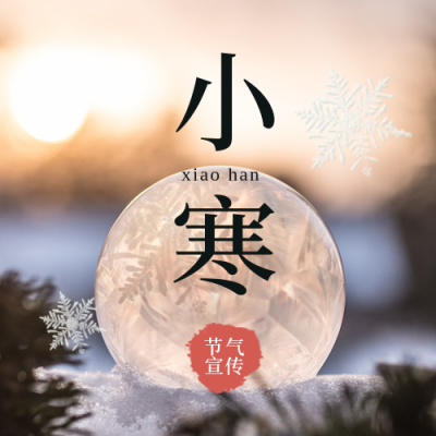小寒风景节气宣传封面次图 模板ID：44182