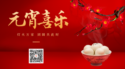 元宵美食喜庆祝福二维码 模板ID:44266