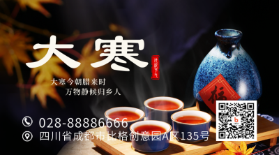 大寒节气宣传二维码 模板ID:44764
