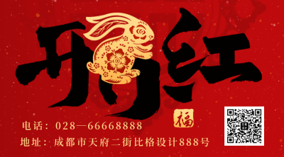 兔年喜庆祝福开业大吉二维码 模板ID:45037