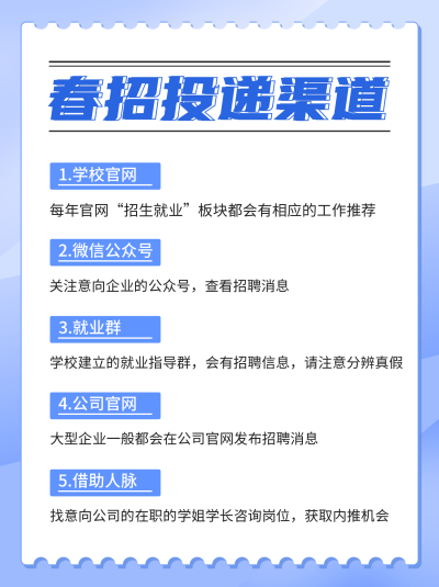 春招投递渠道分享小红书封面 模板ID：45620