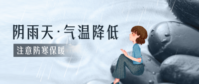 降温降雨提醒公众号封面首图 模板ID：45758