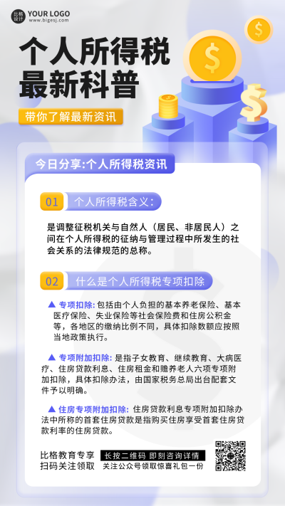 金融经济部门税务政策资讯手机海报 模板ID:45814